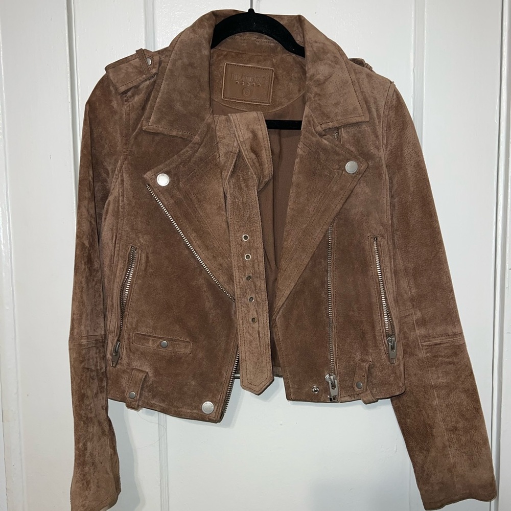 BLANK NYC Suede Moto Jacket - French Taupe